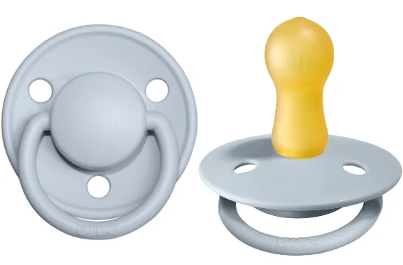 BIBS Pacifier De Lux Latex 2 Pack - Baby Blue