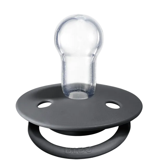 BIBS Pacifier De Lux Silicone 2 Pack - Iron