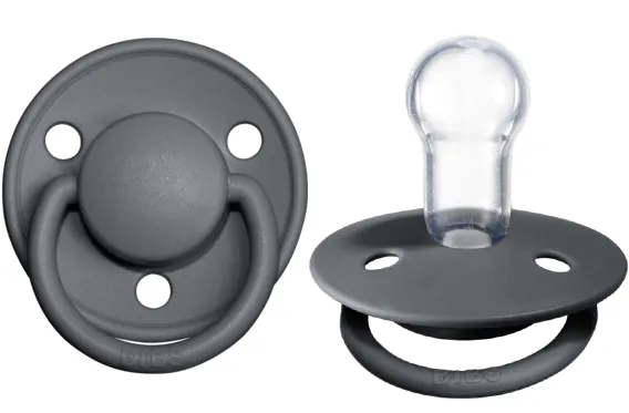 BIBS Pacifier De Lux Silicone 2 Pack - Iron