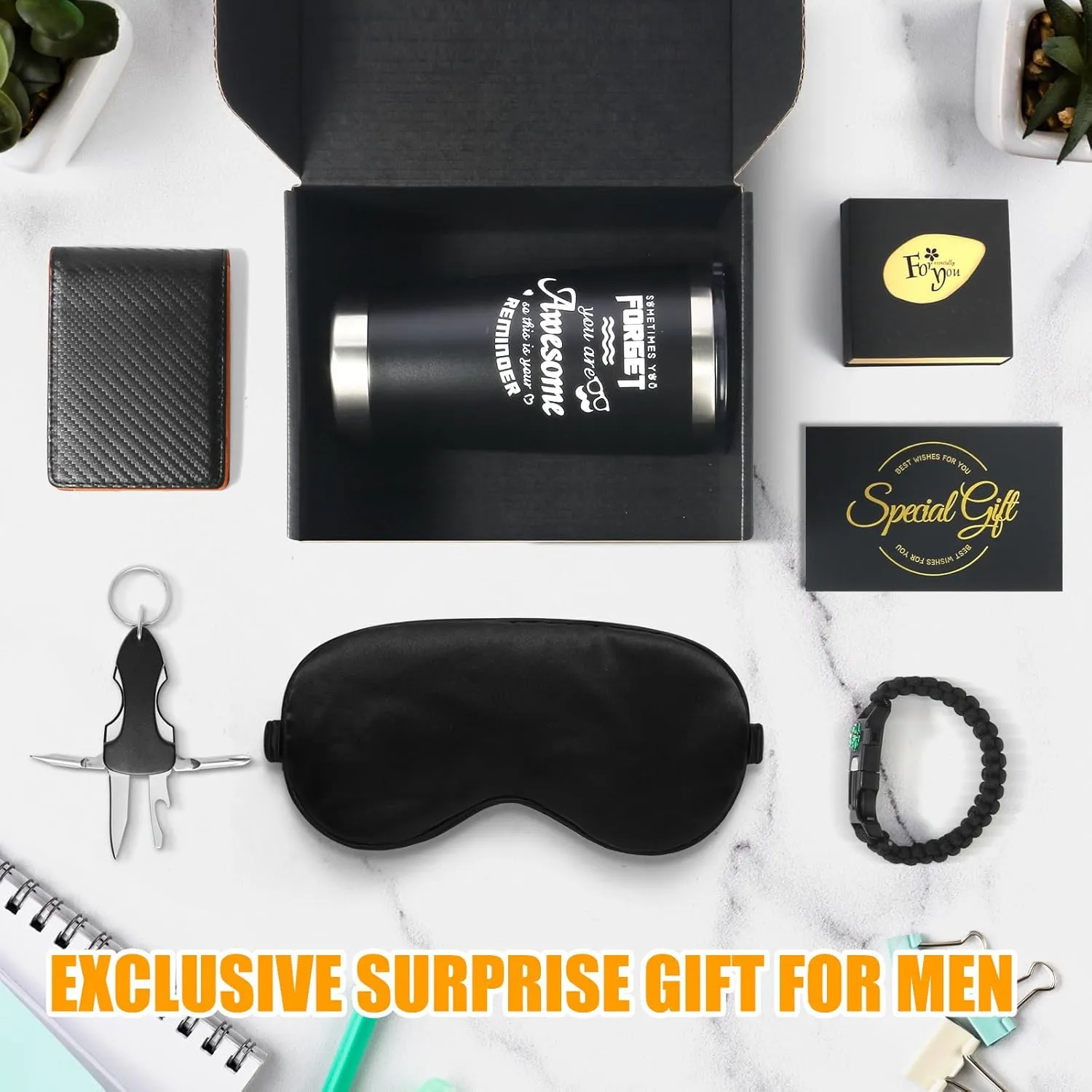 Birthday Gifts Baskets for Men,Premium Gift Baskets for Him,Cool Camping Outdoorsman Gift Set,Fathers Day Christmas Mens Gifts Ideas,Thank You Presents for Dad