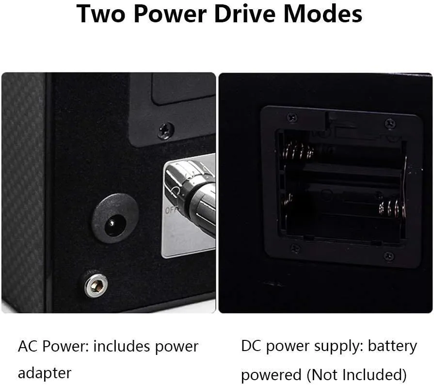 Black 4 6 Automatic Watch Winder Box,with Led Light, in Wood Shell and Leather, Piano Paint Exterior, Super Quiet Motor,E