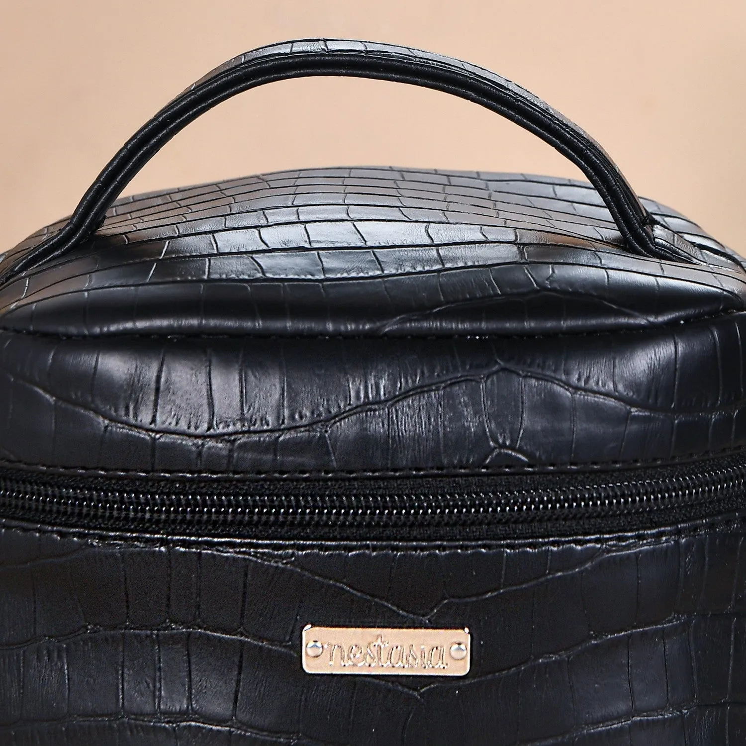 Black Croco Lunch Bag With Insulation