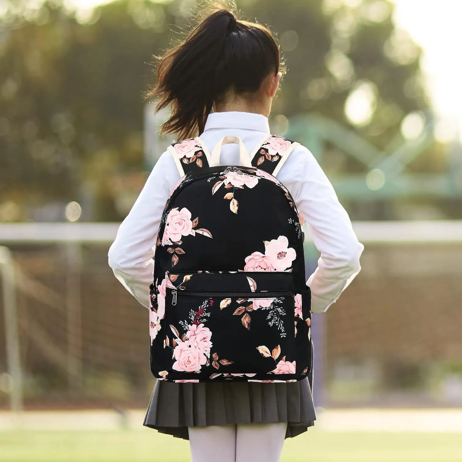 Bluboon School Backpack Set Girls Womens Laptop Bookbag Casual Daypack Fits 15 inch Laptop with Lunch Tote Bag and Pencil Bag