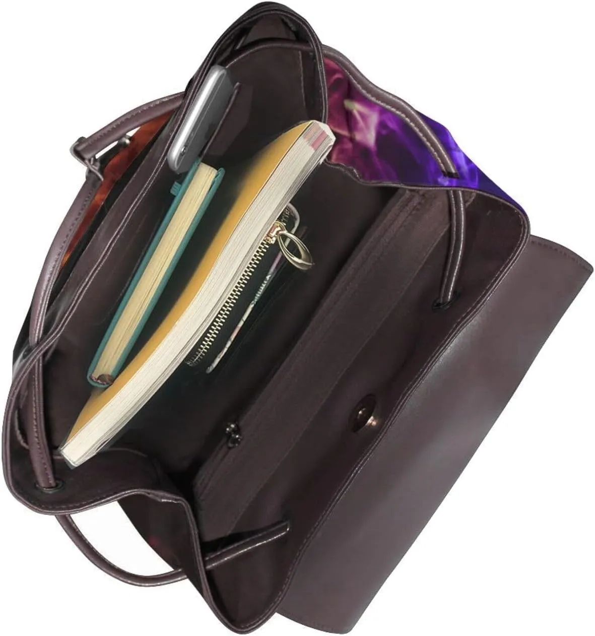 Blue and Red Artistic Smoke Women's casual leather backpack