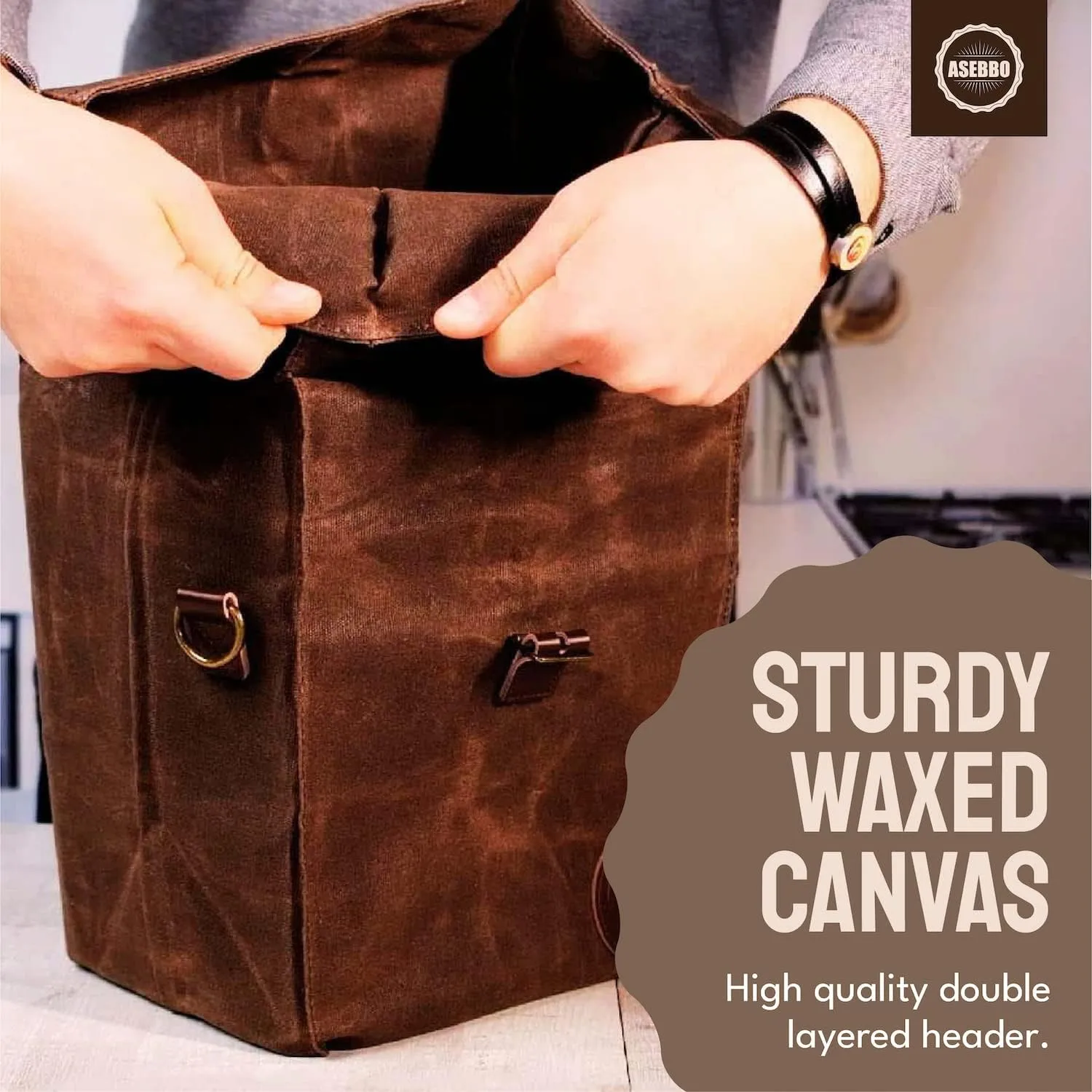 Blue Lunch Bag – Insulated Waterproof Lunch Box for Work, Picnic & Travel – Durable Medium-Size Canvas Lunch Bag for Women & Men – Leakproof & Stylish Dark Blue Lunchbox with Shoulder Strap