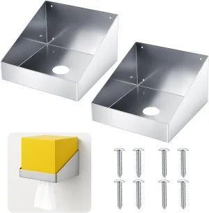 Blulu Set of 2 Rag in a Box Wall Mount Aluminum Dispenser Holder Storage Rack Organizer for Enclosed Race Trailer, Shop, Garage Storage, Silver, 9.7'' L x 9.7'' W x 6'' H