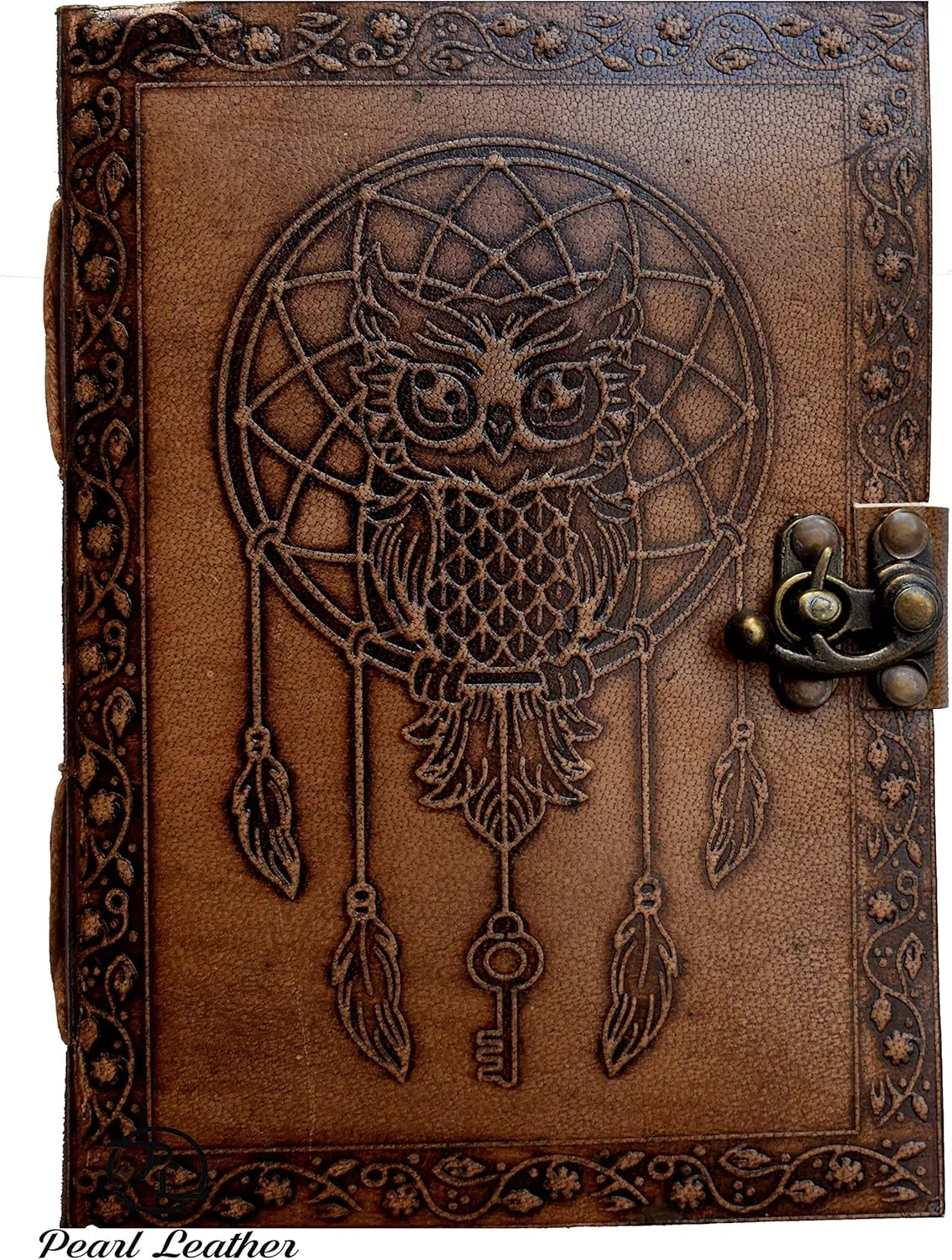book of shadows journal blank dream catcher with owl leather witchcraft books grimoire spell sketchbook college poetry dotted personal unni notebooks pro daily hardcover unlined c lock 7x5