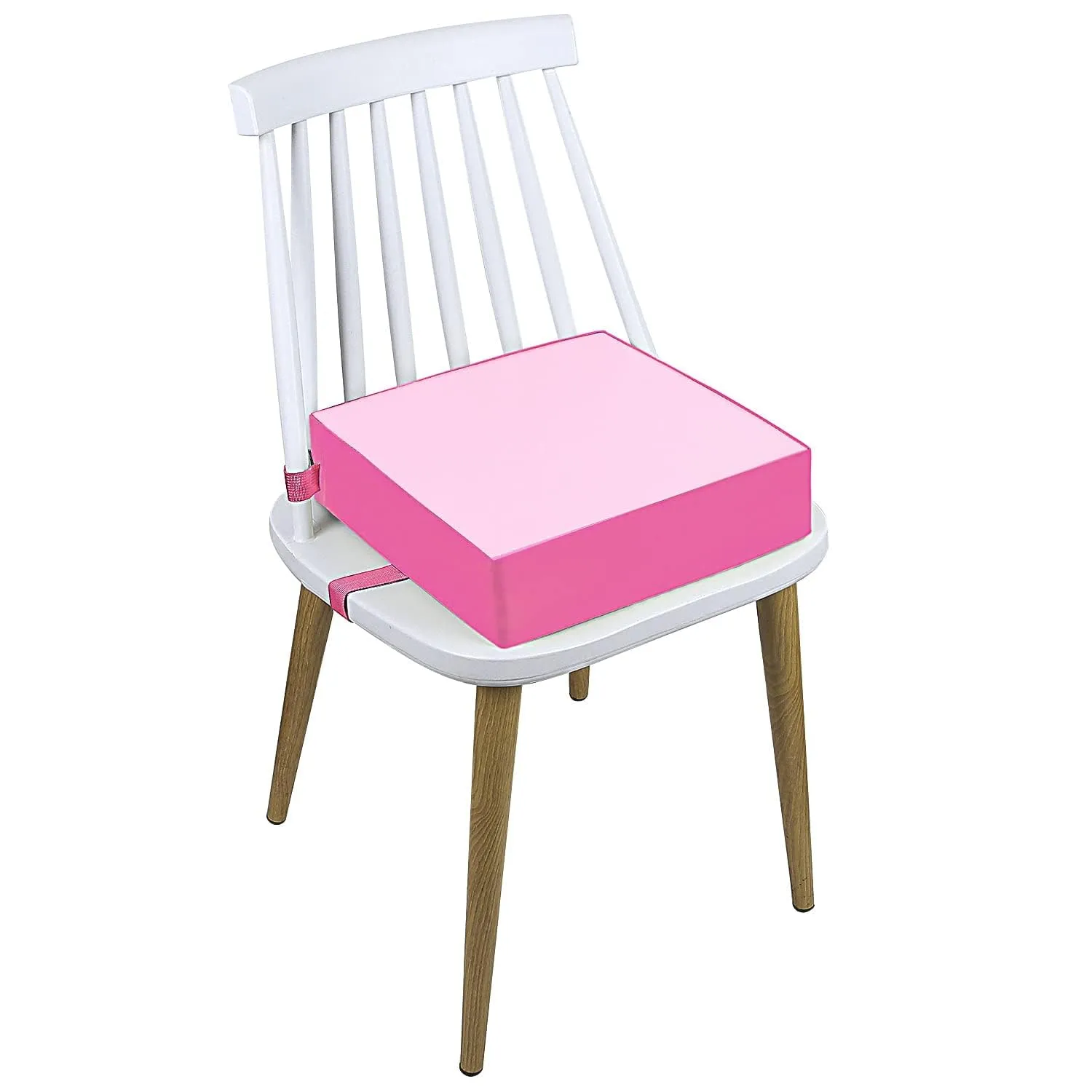 Booster Seat for Kitchen Chair - PU Waterproof Toddler Booster for Dining Table, Portable Travel Increasing Cushion for Kid (Pink)