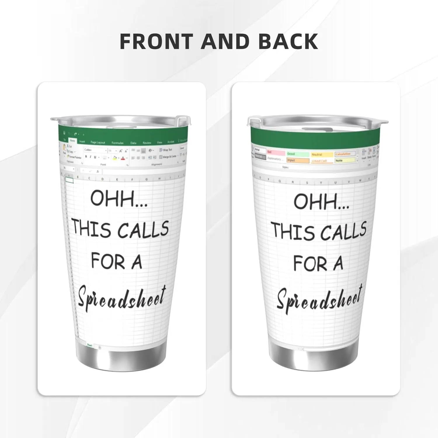 Boss Gifts Spreadsheet Tumbler, Accountant Gifts 20 OZ Travel Coffee Mug for Men Women Manager Coworker