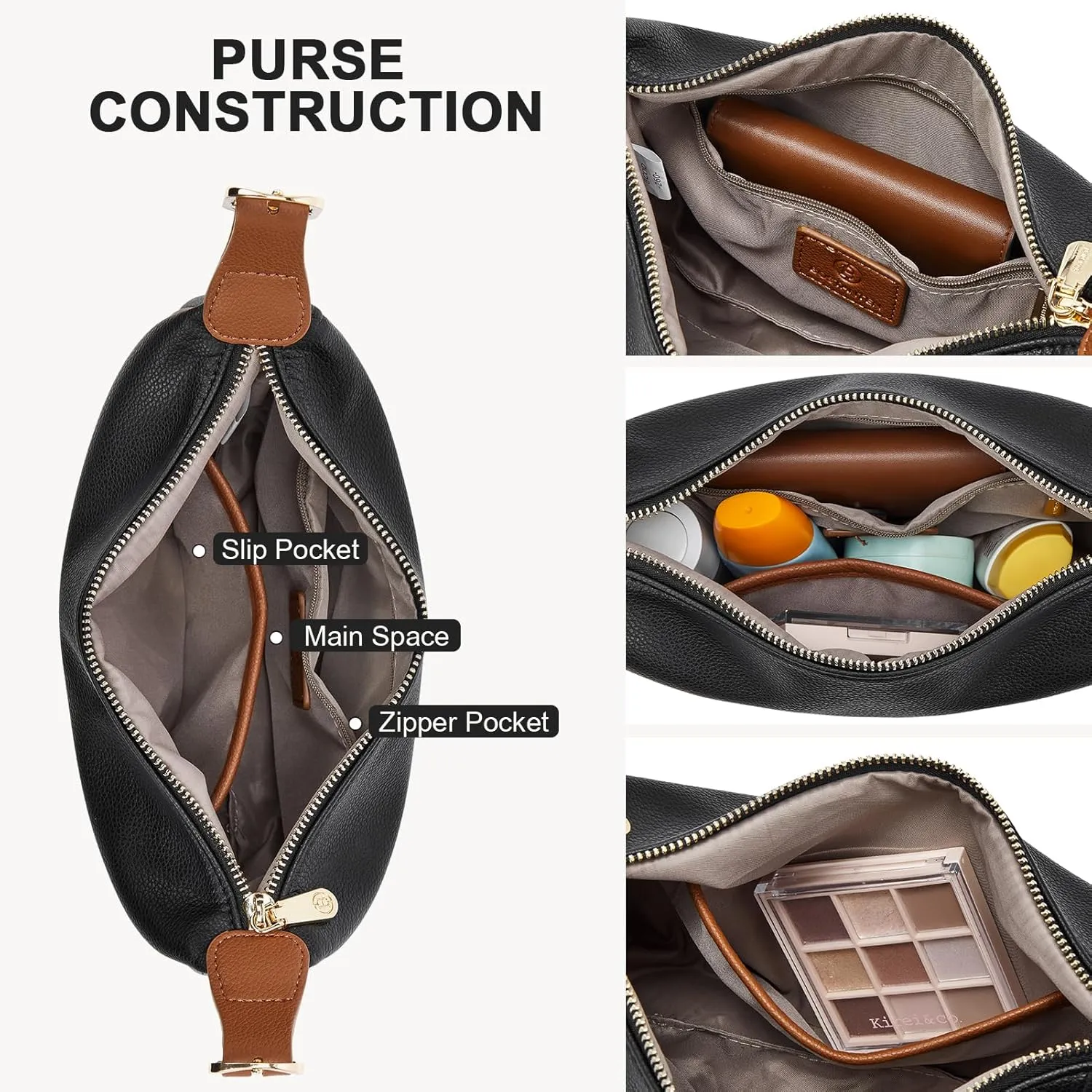 BOSTANTEN Purses for Women Small Crossbody Bags Crescent Shoulder Bag Hobo Handbag with Adjustable Strap