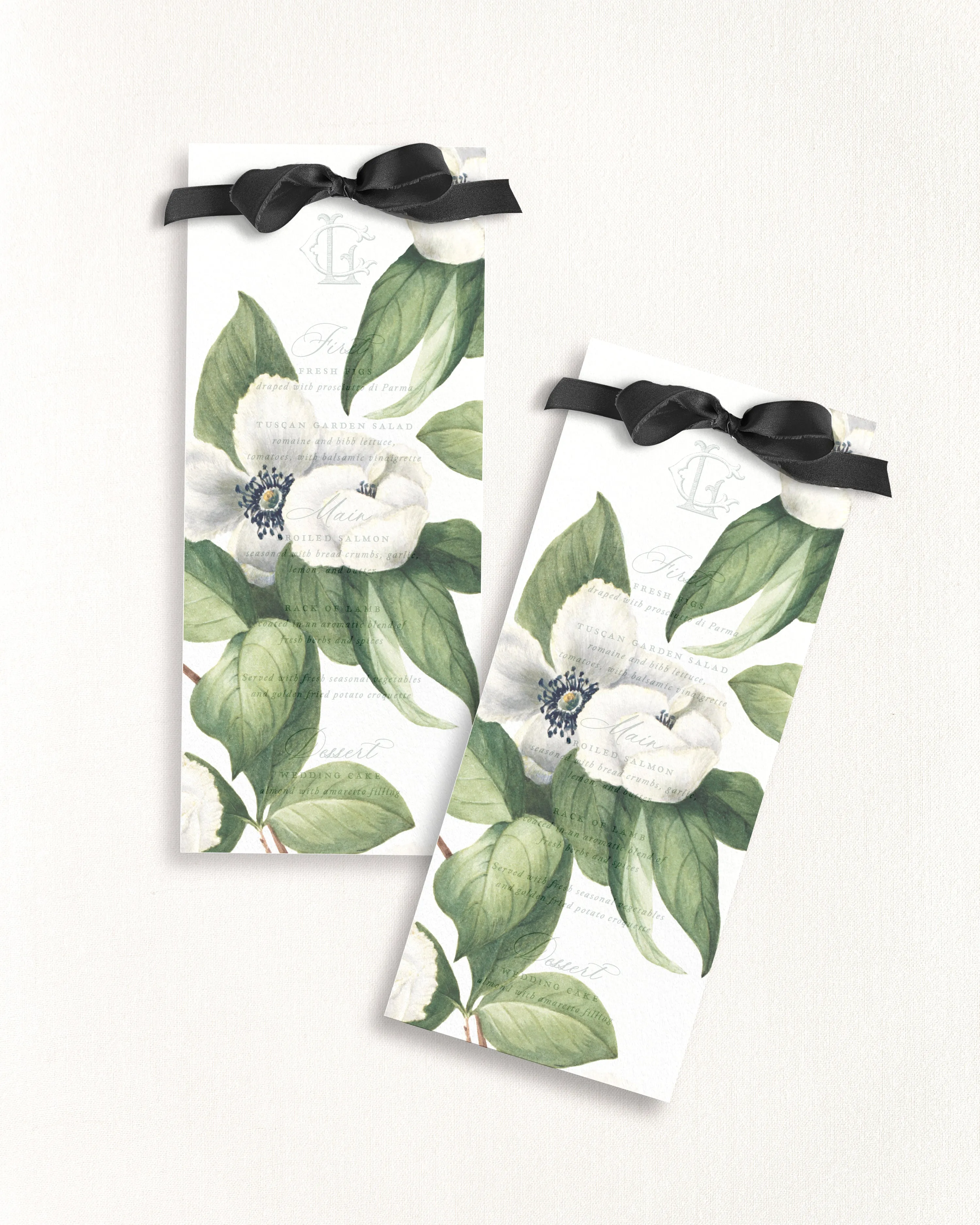 Botanical Vellum Overlay for Menus