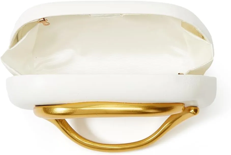 Box Clutch Purses For Women Shell Shape PU Leather Evening Handbag Gold Metal Handle Clutch Bag With Chain