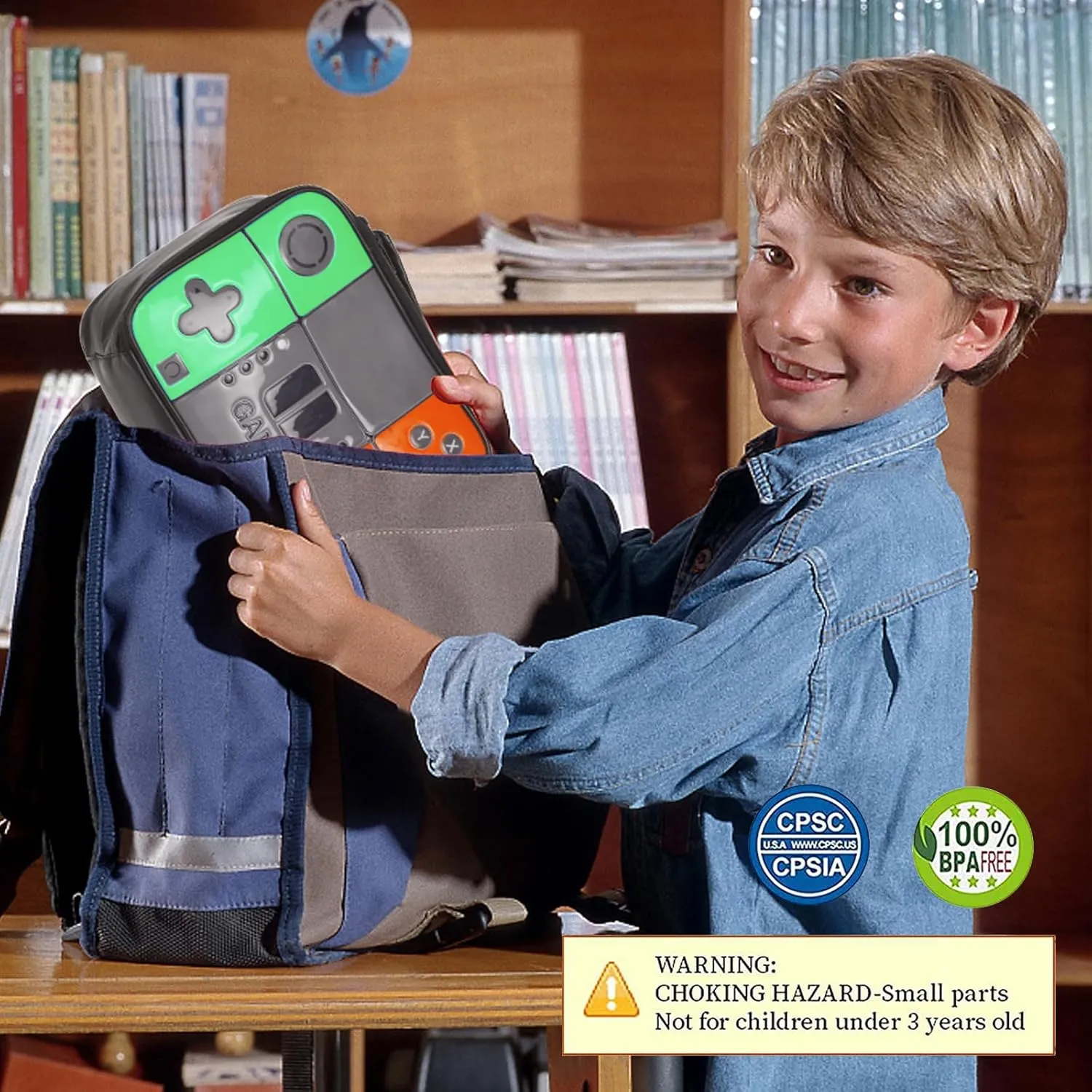 Boy Lunch Box Kids Lunch Bag Game Leather Thermal Lunch bag for School Meal Prep Bag Insulated Cooler Lunchbox for Boys Girls Kids Toddlers Teen