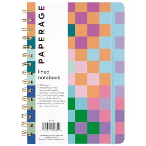 Bright Checkered Spiral Bound Notebook