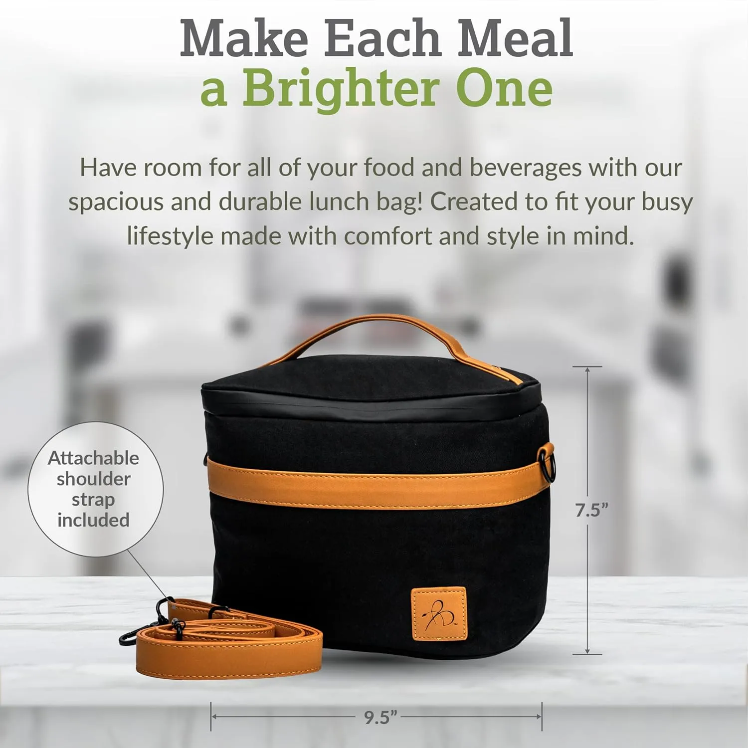 Bright Line Eating 6-Can Insulated Cooler Bag — PEVA Foam Lining Lunch Bag for Men & Women — Soft Cooler Bag w/Pockets & Removable Shoulder Strap — Travel Cooler Bag for Camping & Beach (Black)