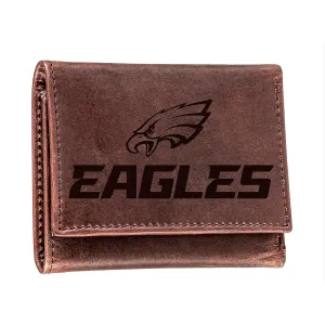 Brown, CH, User-friendly Philadelphia On-sale Leather Eagles, Genuine 100% Wallet, Tri-Fold