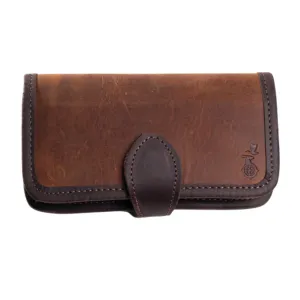 Brown Combo Leather Ammo Pouch for 6 Rounds 12 Gauge