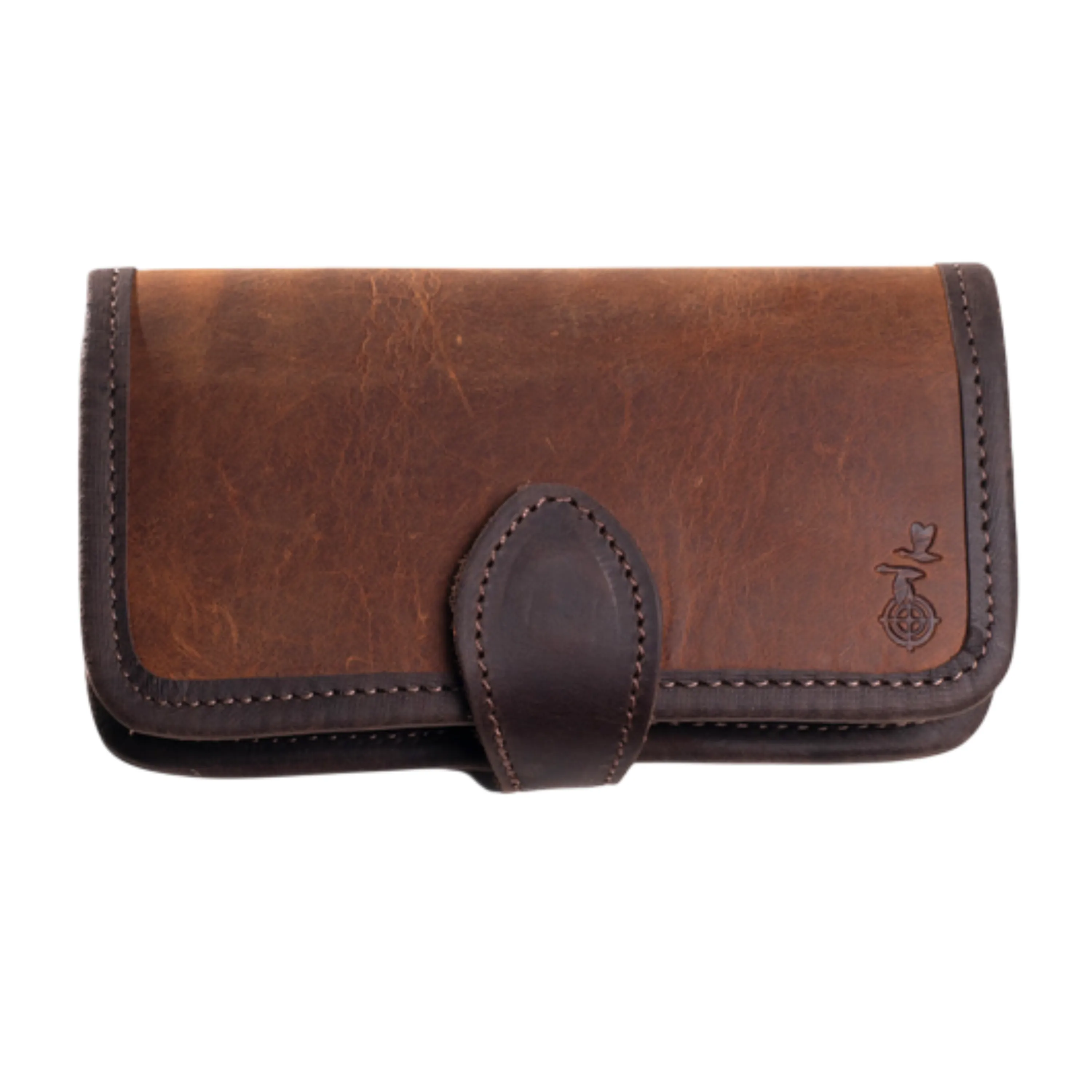 Brown Combo Leather Ammo Pouch for 6 Rounds 12 Gauge