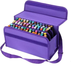 BTSKY Handy 80 Slot Carrying Lipstick Organizer Marker Case Holder for Touch Spectrum Noir Paint S, Purple