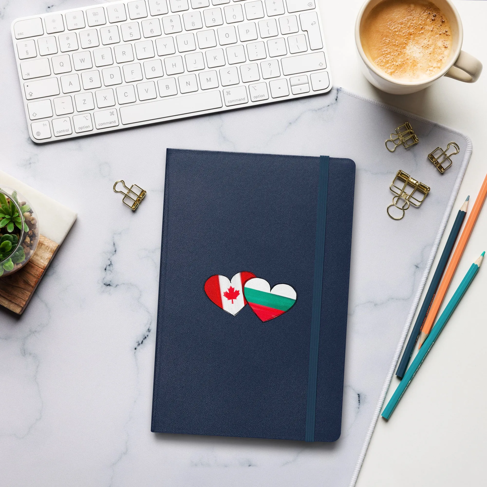 Bulgarian-Canadian Heart Hardcover Notebook