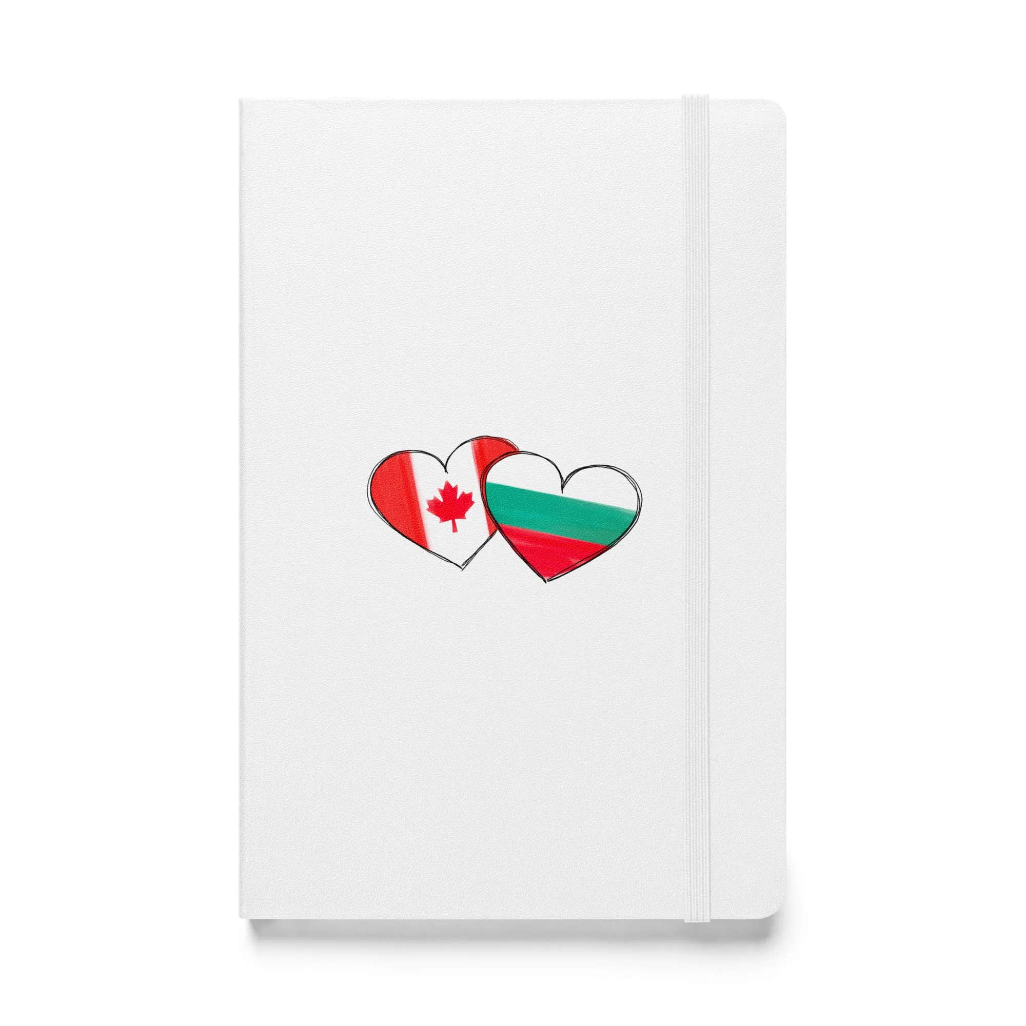 Bulgarian-Canadian Heart Hardcover Notebook