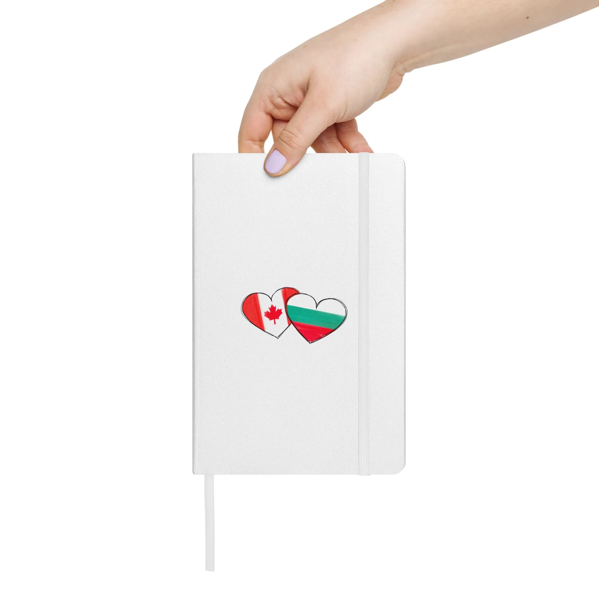 Bulgarian-Canadian Heart Hardcover Notebook