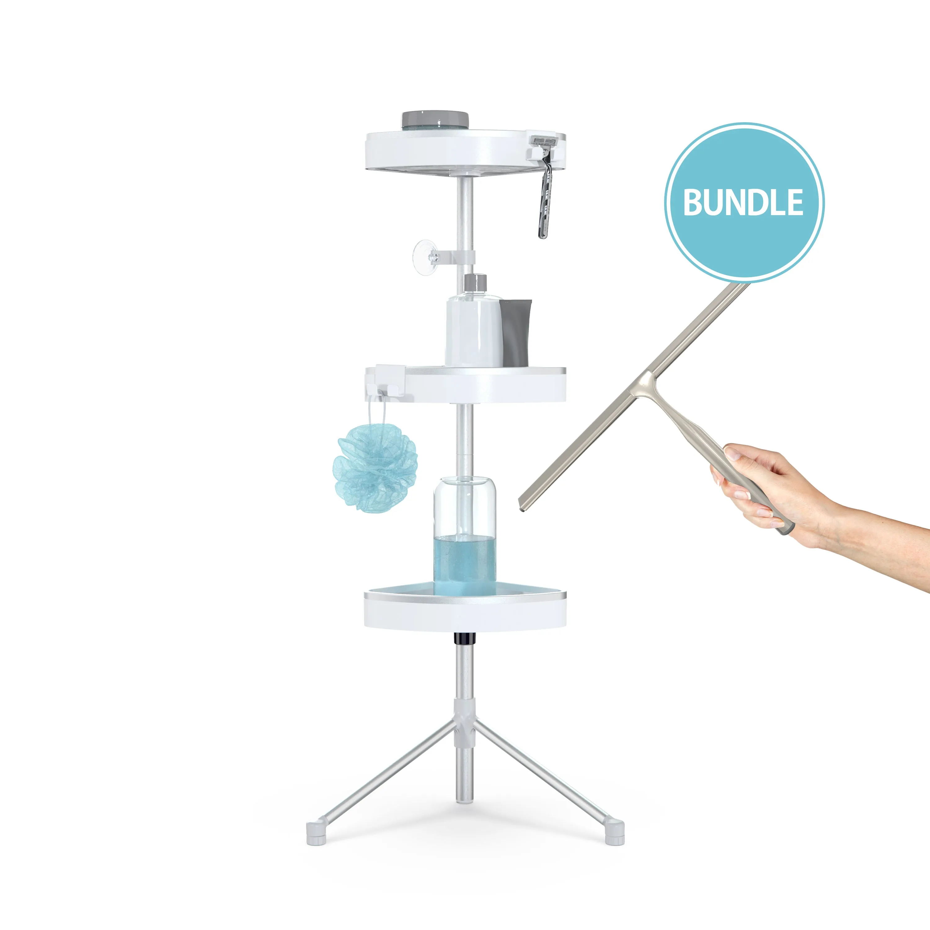 Bundle: Organized Shower - Squeegee & Shower Caddy