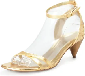 BURBERRY London Women's Hansel Leather Ankle Strap Heeled Sandals Shoes Sz US