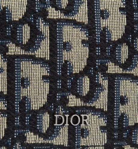 Business Card Holder • Beige and Black Dior Oblique Jacquard