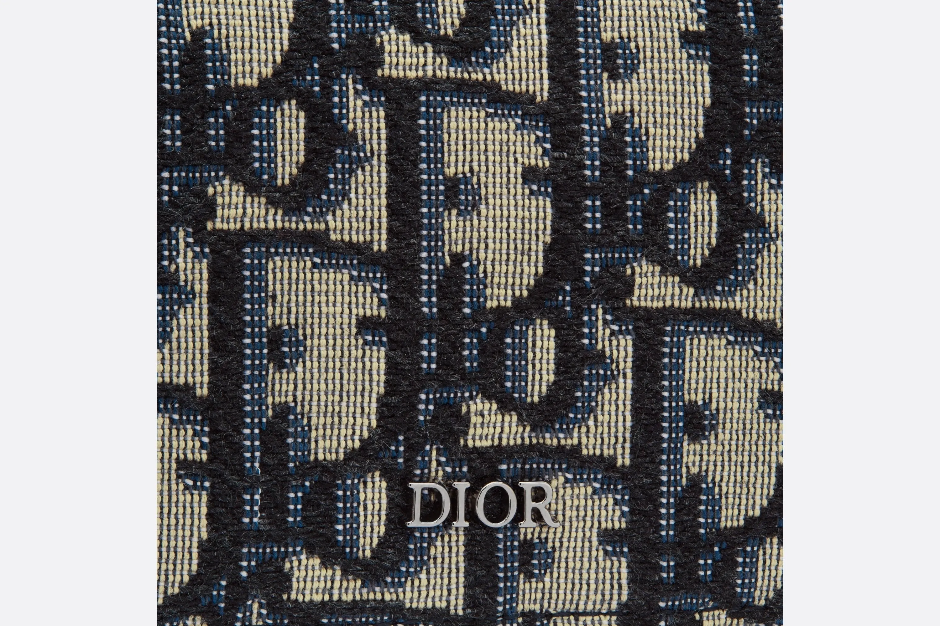 Business Card Holder • Beige and Black Dior Oblique Jacquard