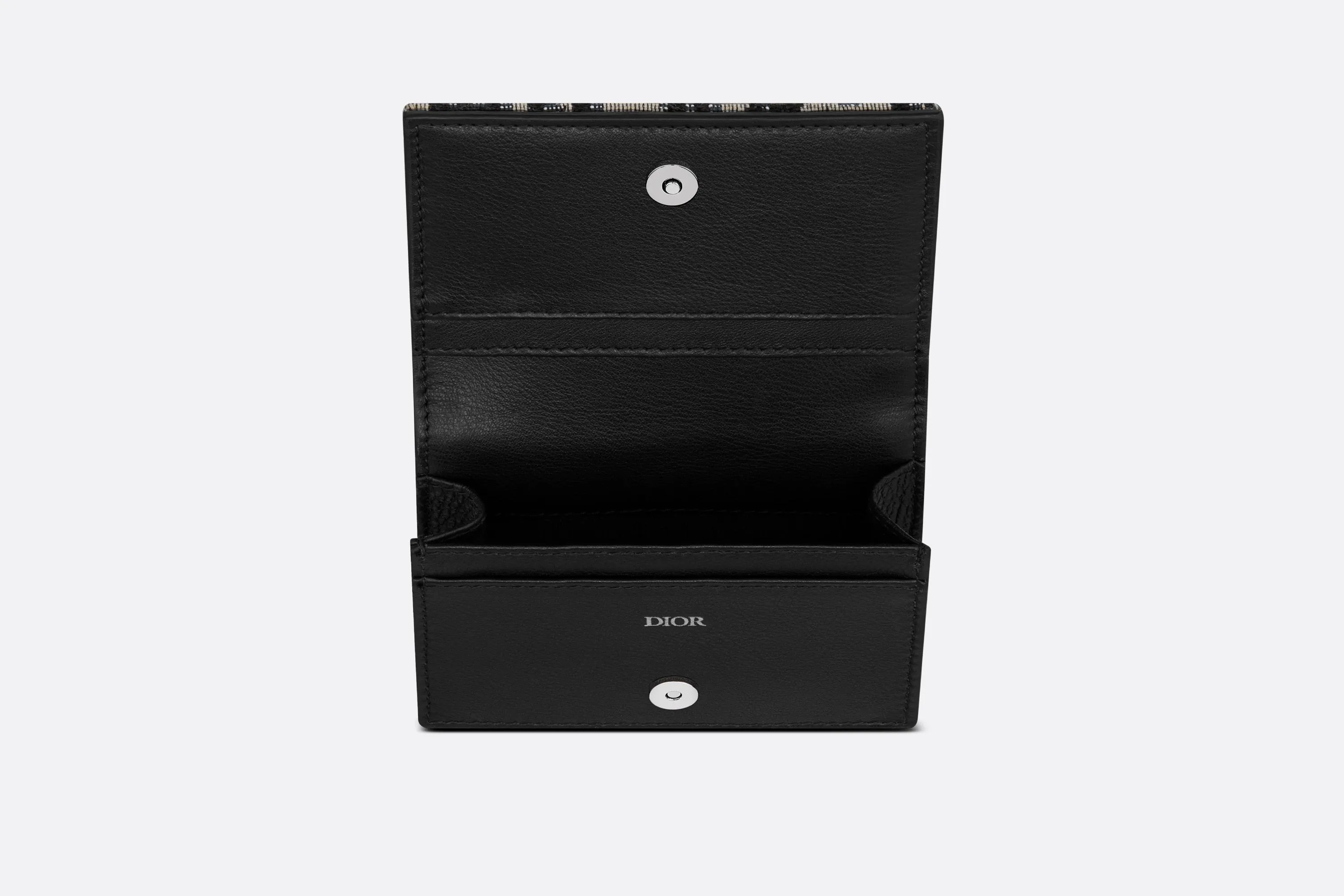 Business Card Holder • Beige and Black Dior Oblique Jacquard