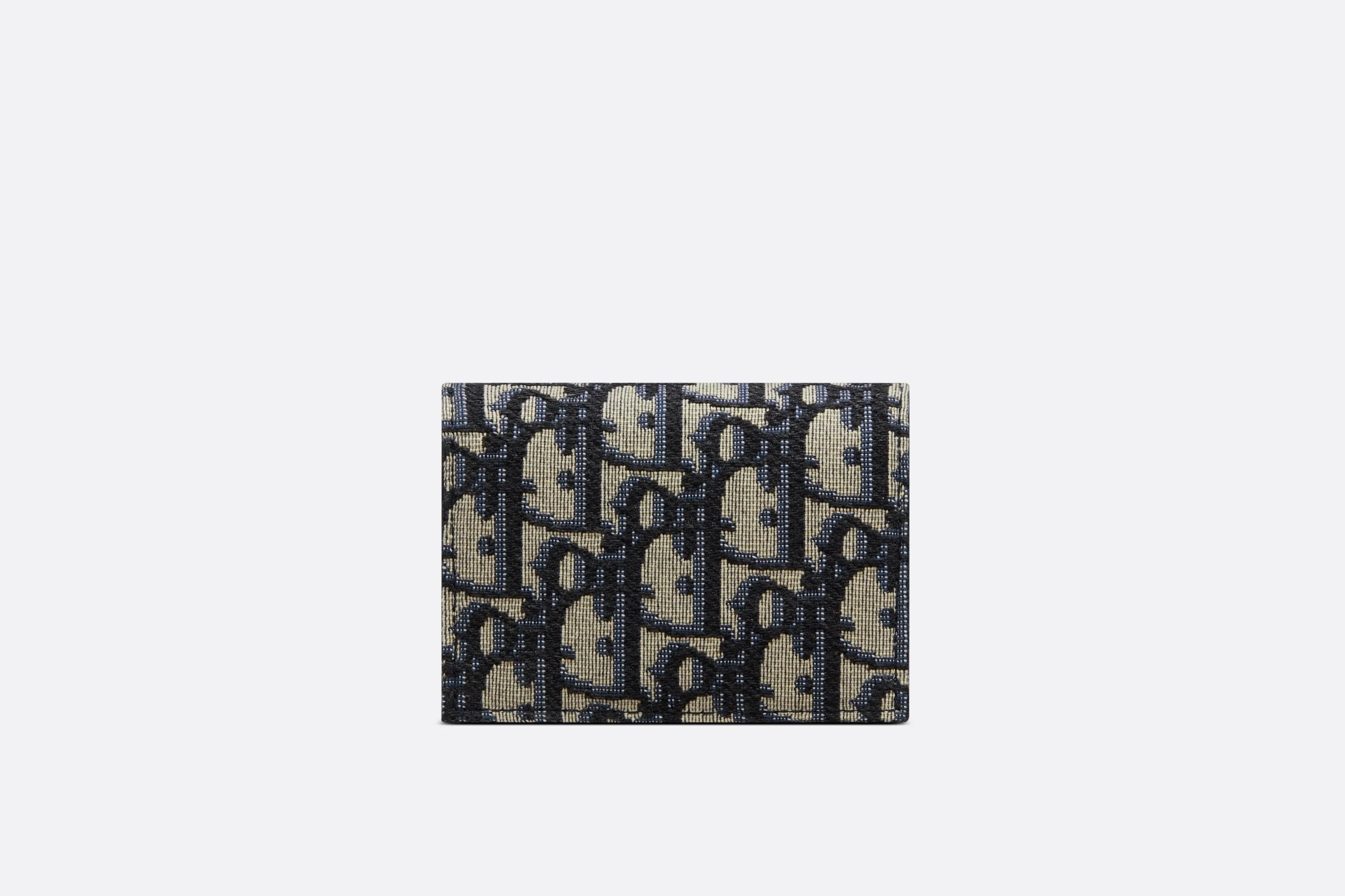 Business Card Holder • Beige and Black Dior Oblique Jacquard