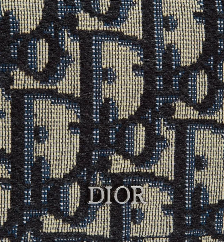 Business Card Holder • Beige and Black Dior Oblique Jacquard