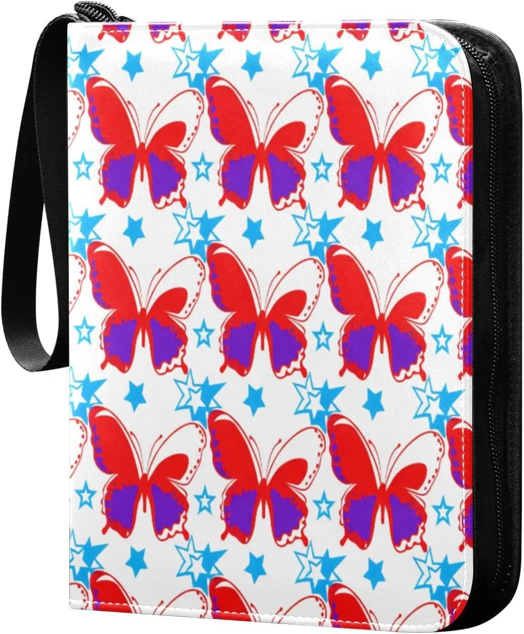 Butterflies Card Binder 4 Pockets, 400 Pockets Trading Card Binder Removable Card Albums Card Holder for Games, Sports, Football, Baseball Cards