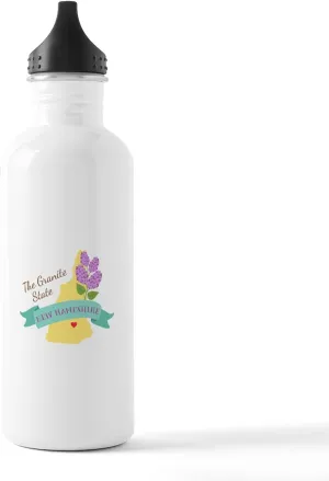 CafePress New Hampshire Granite State Outline Purple Lilac F 1.0L (34 oz) Stainless Steel Water Bottle