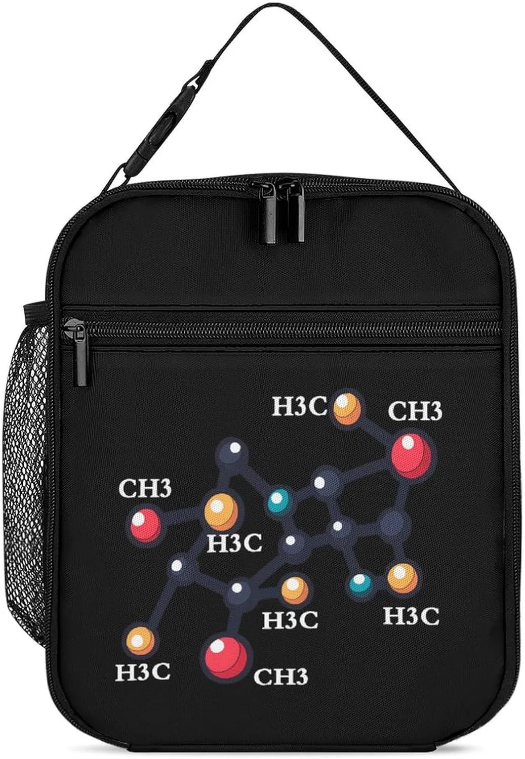 Caffeine Molecule Coffee Lunch Bag Insulated Lunch Box Reusable Lunch Containers Tote Bags for Work Travel
