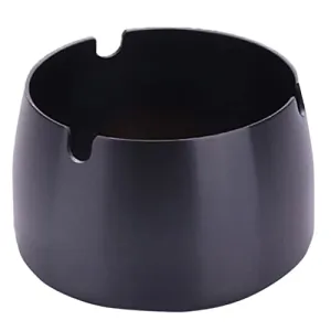 CALANDIS® Windproof Ashtray Stainless Steel Cigar Ash Tray for Home Office Black S | 1 Piece Ashtray