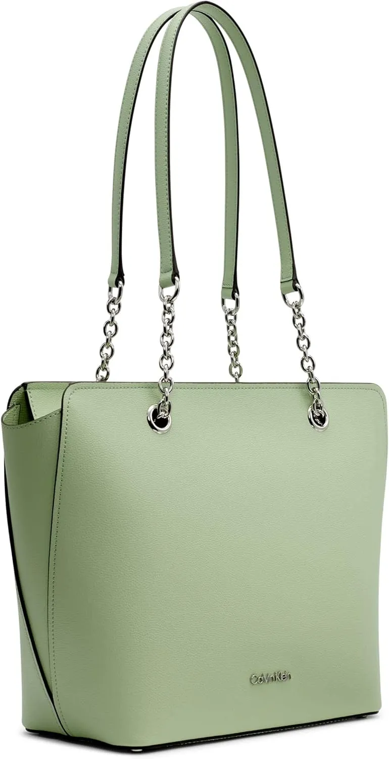 Calvin Klein Hailey Micro Pebble Top Zip Chain Tote