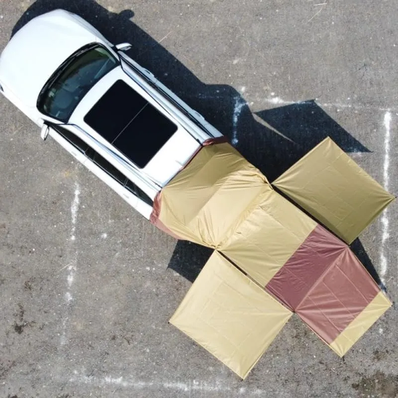 Camper Shade Awning Canopy with Complete Kits for Opel Meriva/Omega/Rekord/Tigra/Vectra/Zafira, Waterproof UV Protection, Easy Set Up, Ultra-Durable Camping Tent,1 Style 1-B Khaki