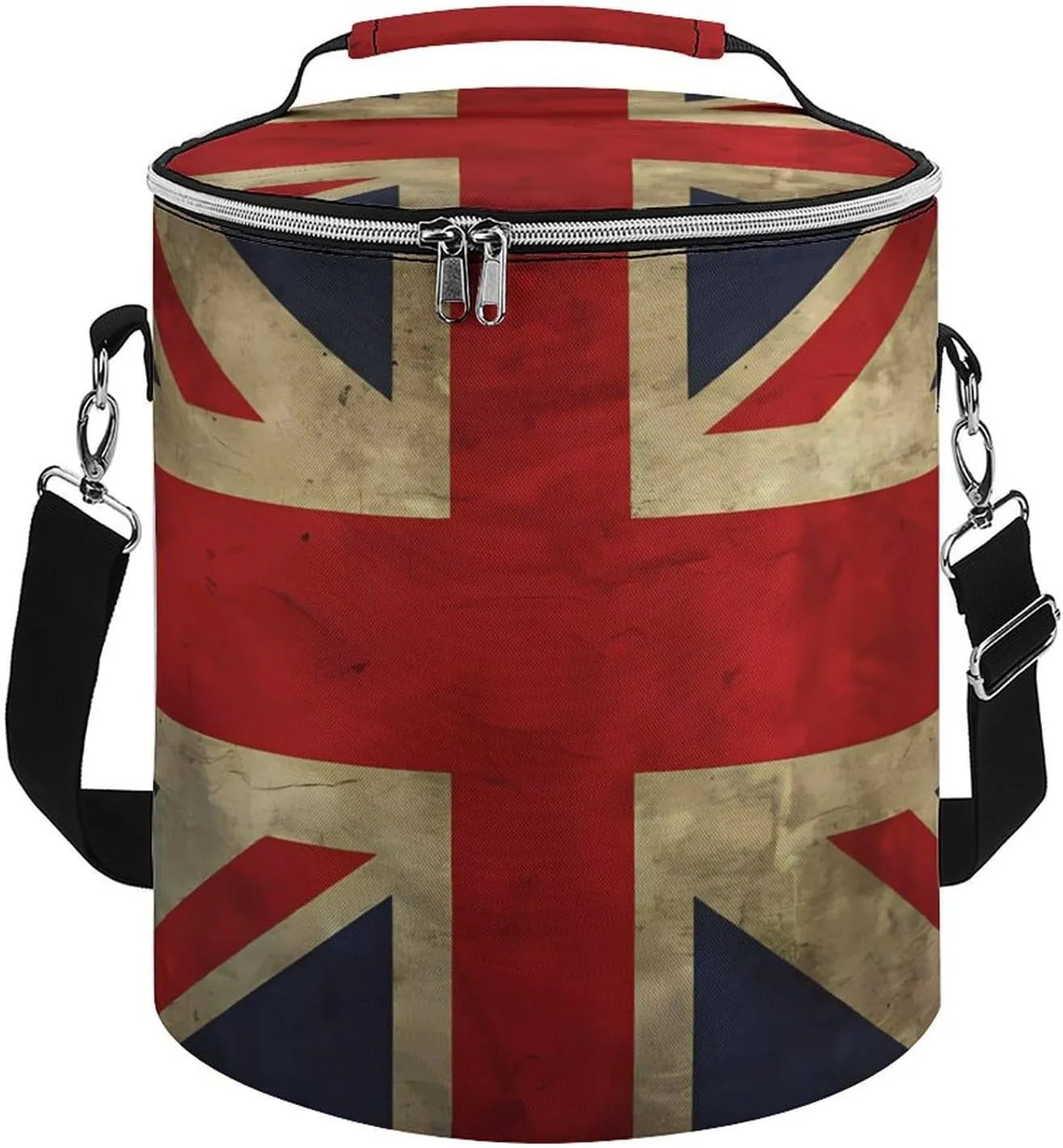 Camping Cooler Bag, British Flag Print Portable Ice Pack Outdoor Cooler Bag Picnic Cooler Bag Foldable Cooler Bag