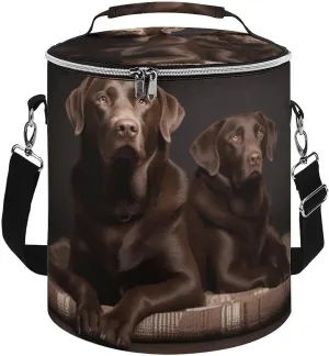Camping Cooler Bag, Brown Labrador Retriever Print Portable Ice Pack Outdoor Cooler Bag Picnic Cooler Bag Foldable Cooler Bag, style