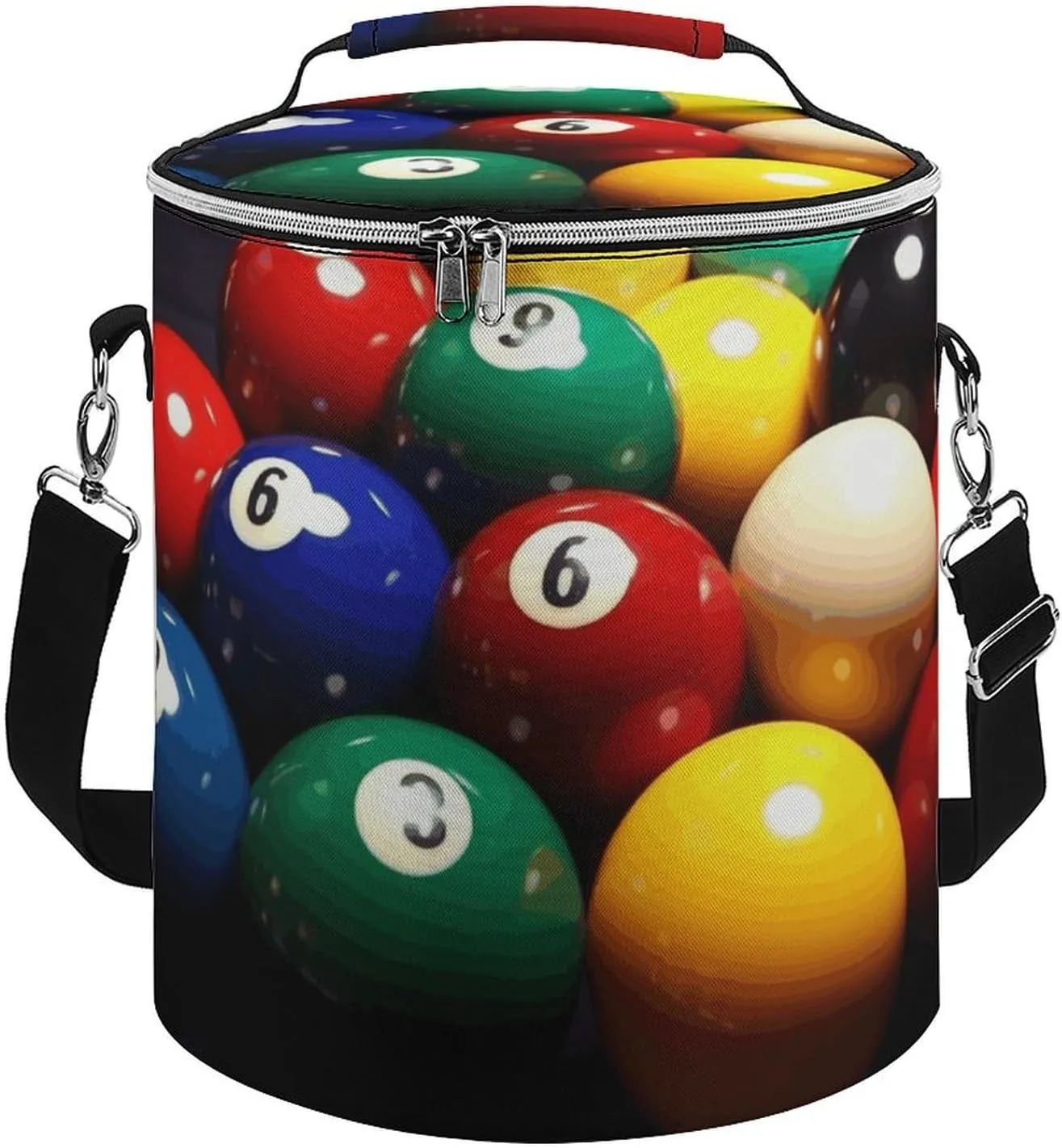 Camping Cooler Bag, Color Billiards Print Portable Ice Pack Outdoor Cooler Bag Picnic Cooler Bag Foldable Cooler Bag, style