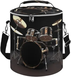Camping Cooler Bag, Cool Drum Set Print Portable Ice Pack Outdoor Cooler Bag Picnic Cooler Bag Foldable Cooler Bag, style
