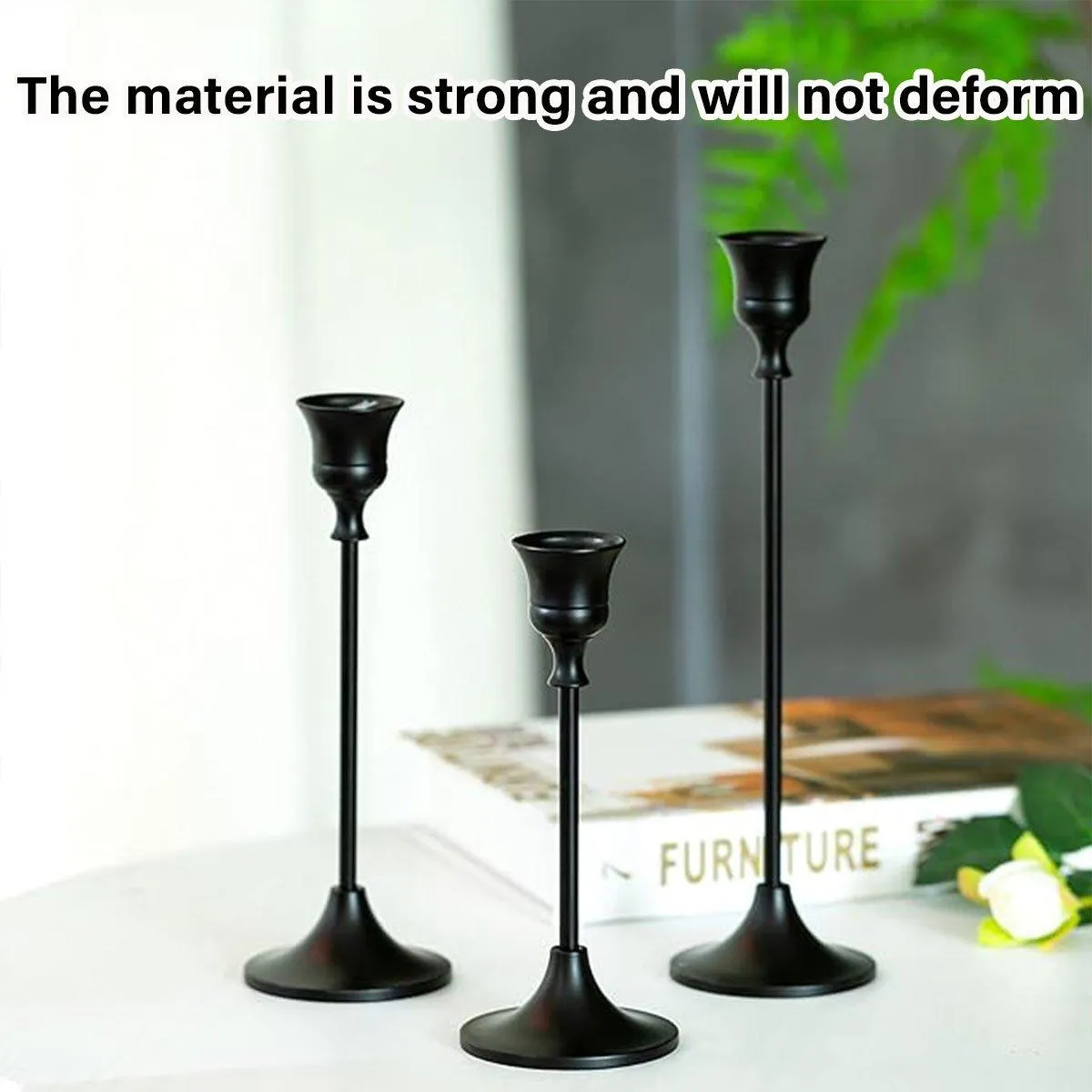 Candlestick Metal Ornaments Candle Holder Base 3PCS