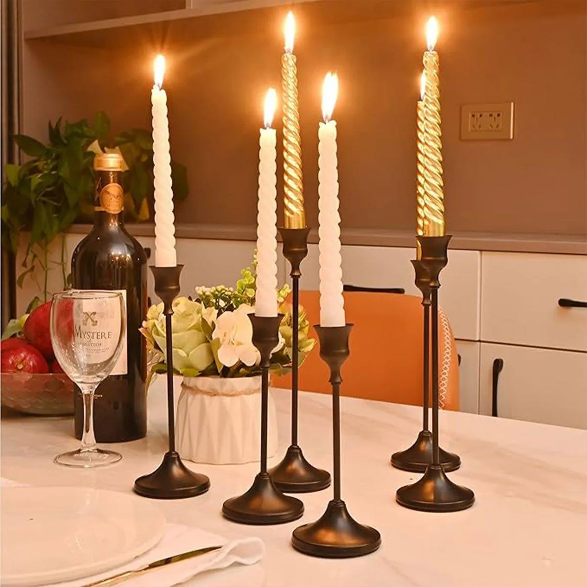 Candlestick Metal Ornaments Candle Holder Base 3PCS