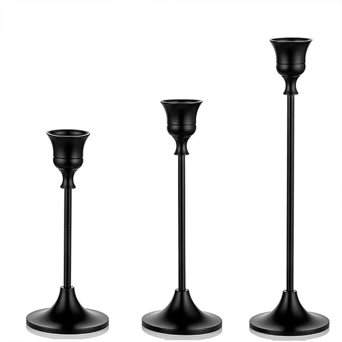 Candlestick Metal Ornaments Candle Holder Base 3PCS