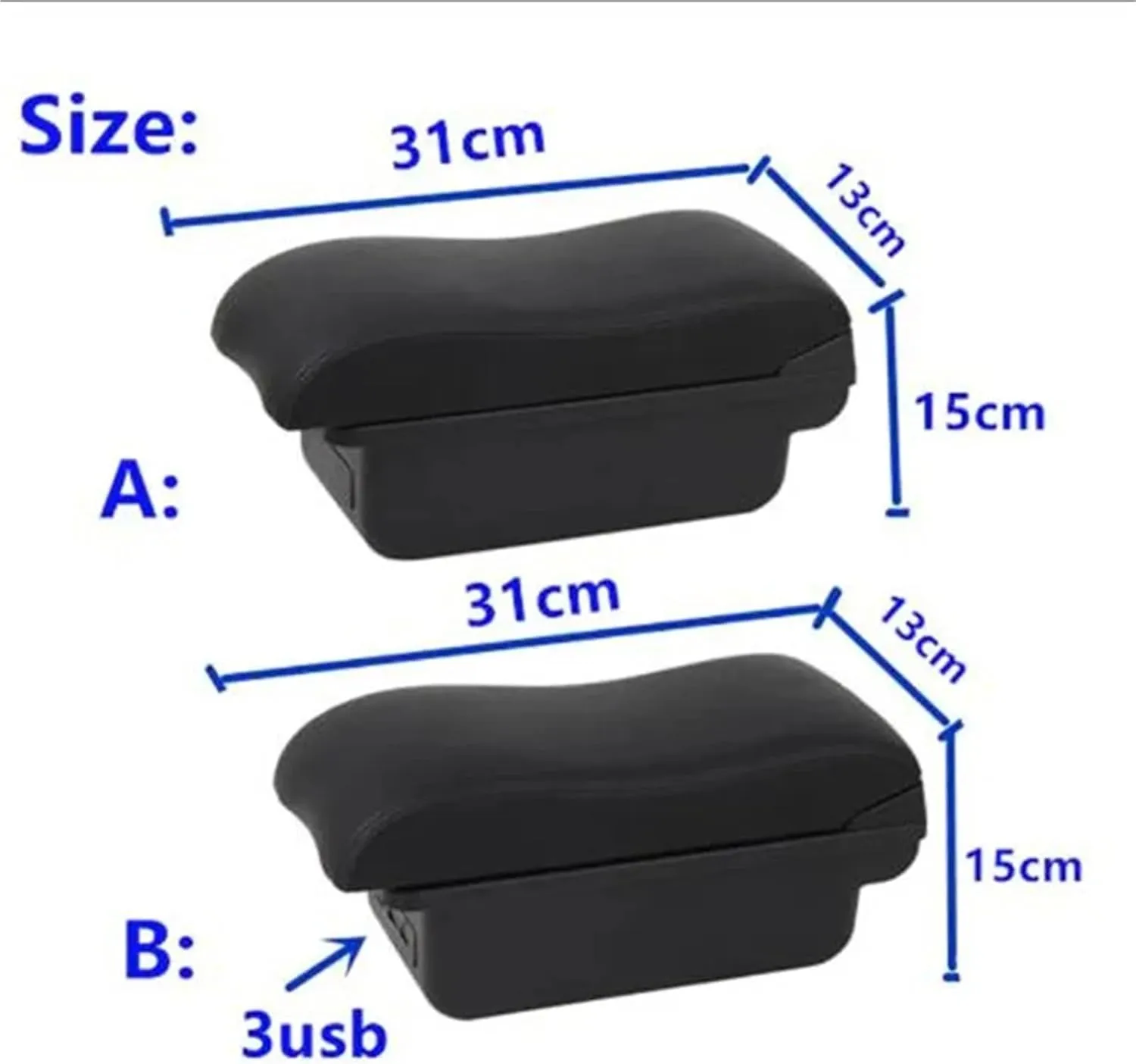 Car Armrest Box Compatible with Nissan Kicks Armrest Box Compatible with Nissan Kicks Storage Box Interior Dedicated Retrofit Car Accessories 2016-2024(A2 Black line NO USB)