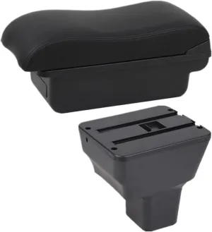 Car Armrest Box Compatible with Nissan Kicks Armrest Box Compatible with Nissan Kicks Storage Box Interior Dedicated Retrofit Car Accessories 2016-2024(A2 Black line NO USB)