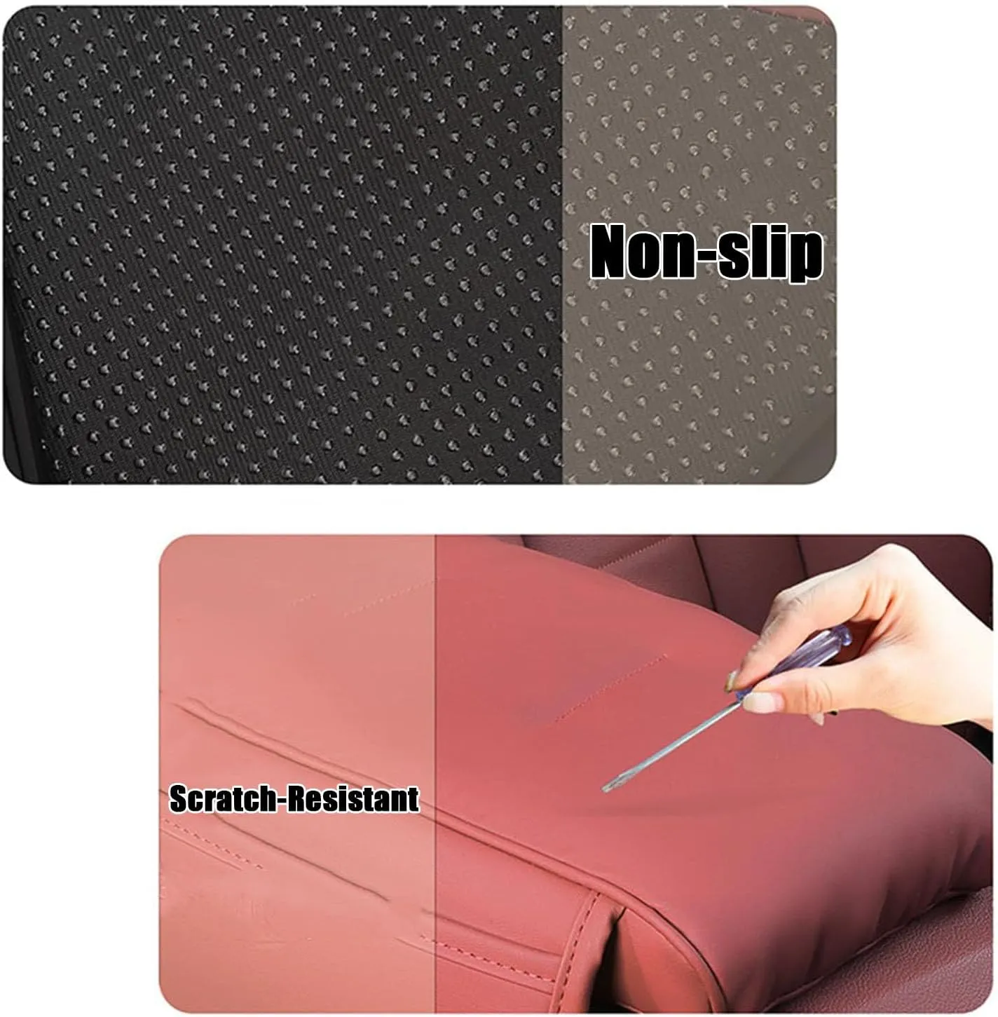 Car Center Console Armrest Cover for Buick Encore GX Excelle GT HRV Excelle Park Avenue, PU Leather Armrest Seat Box Cover Protector, Car Armrest Box Pad,C Red