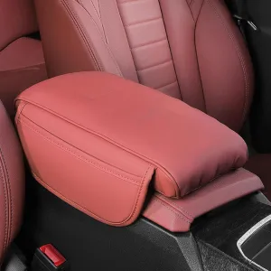 Car Center Console Armrest Cover for Buick Encore GX Excelle GT HRV Excelle Park Avenue, PU Leather Armrest Seat Box Cover Protector, Car Armrest Box Pad,C Red